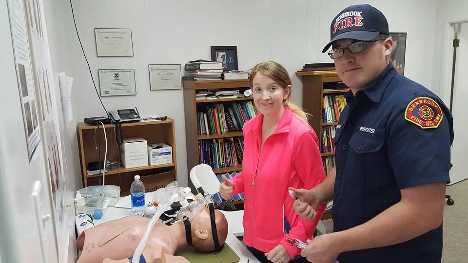 EMS school students practicing at skills session